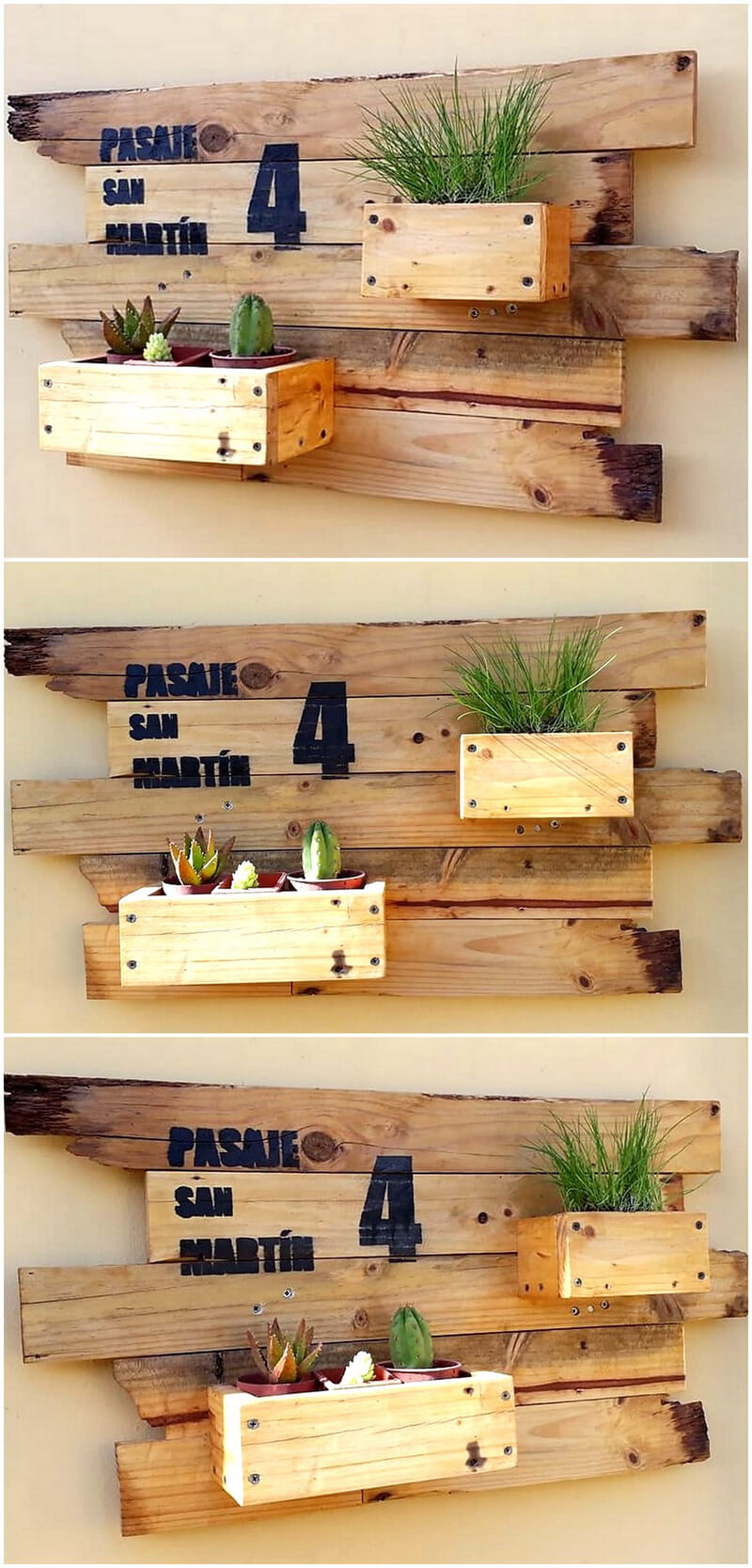 wood pallet wall planter idea