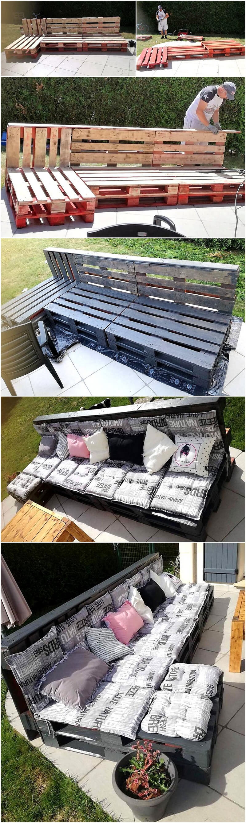 diy pallets wooden patio couch