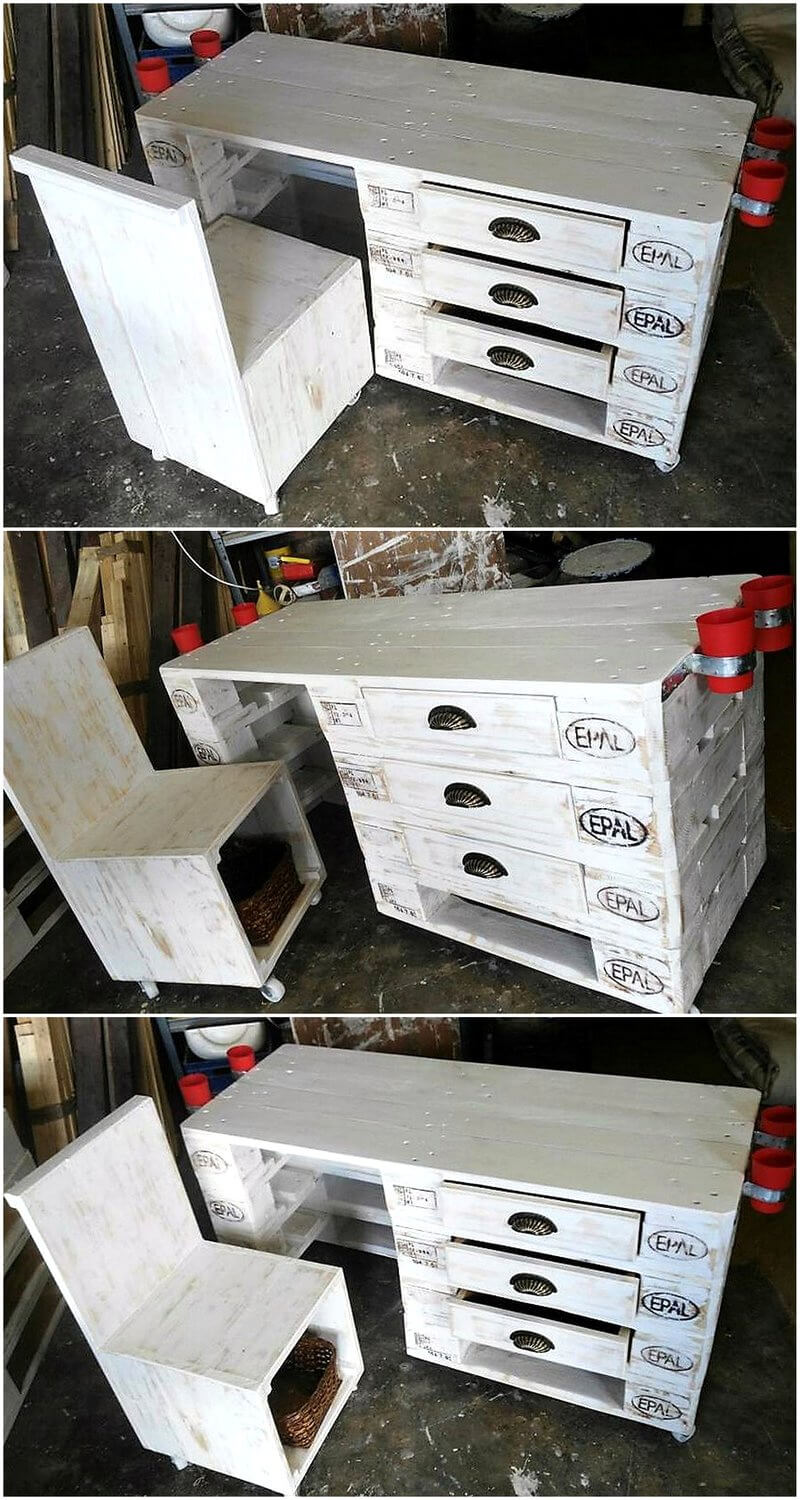 pallets kids desk with chair