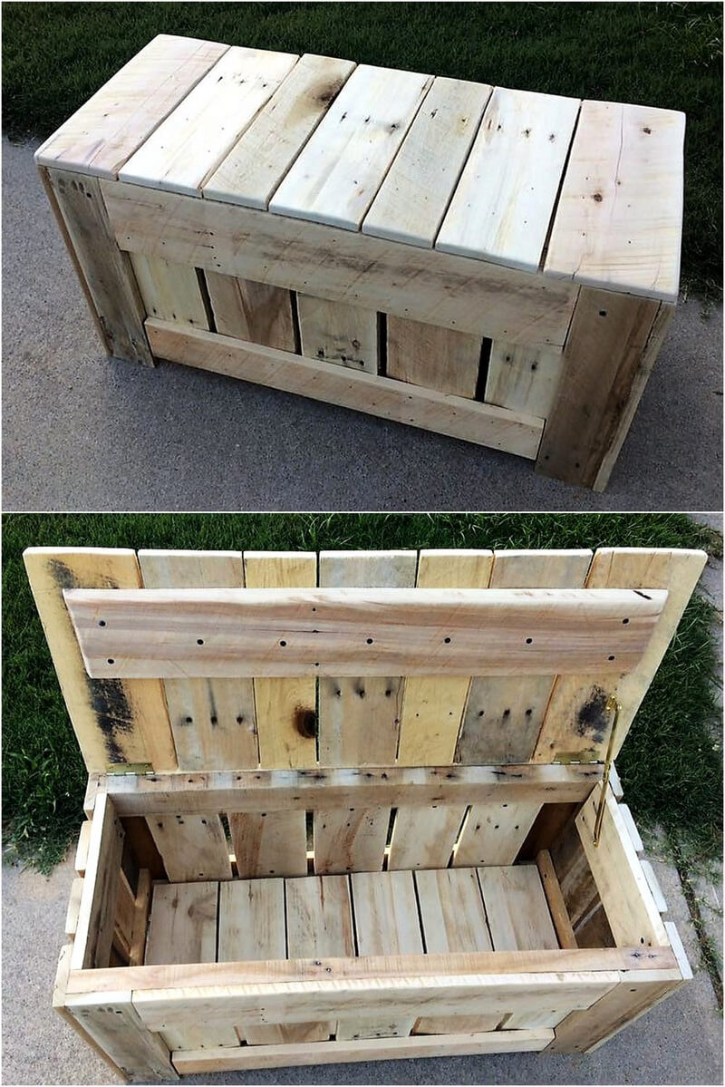 pallets bench seat with storage