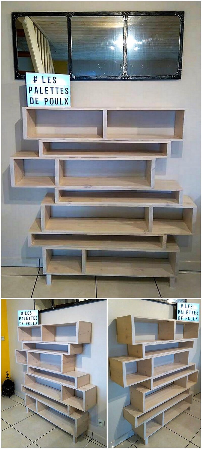 wooden pallets bookshelf idea