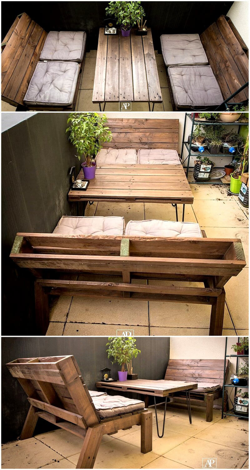 reused pallets patio furniture plan