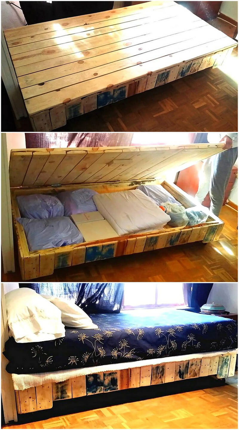 pallets bed with storage