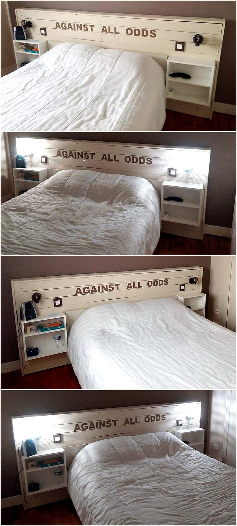 pallets made bed headboard