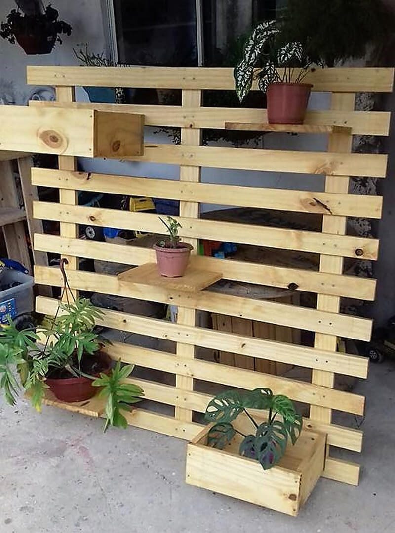 pallets wall pots stand