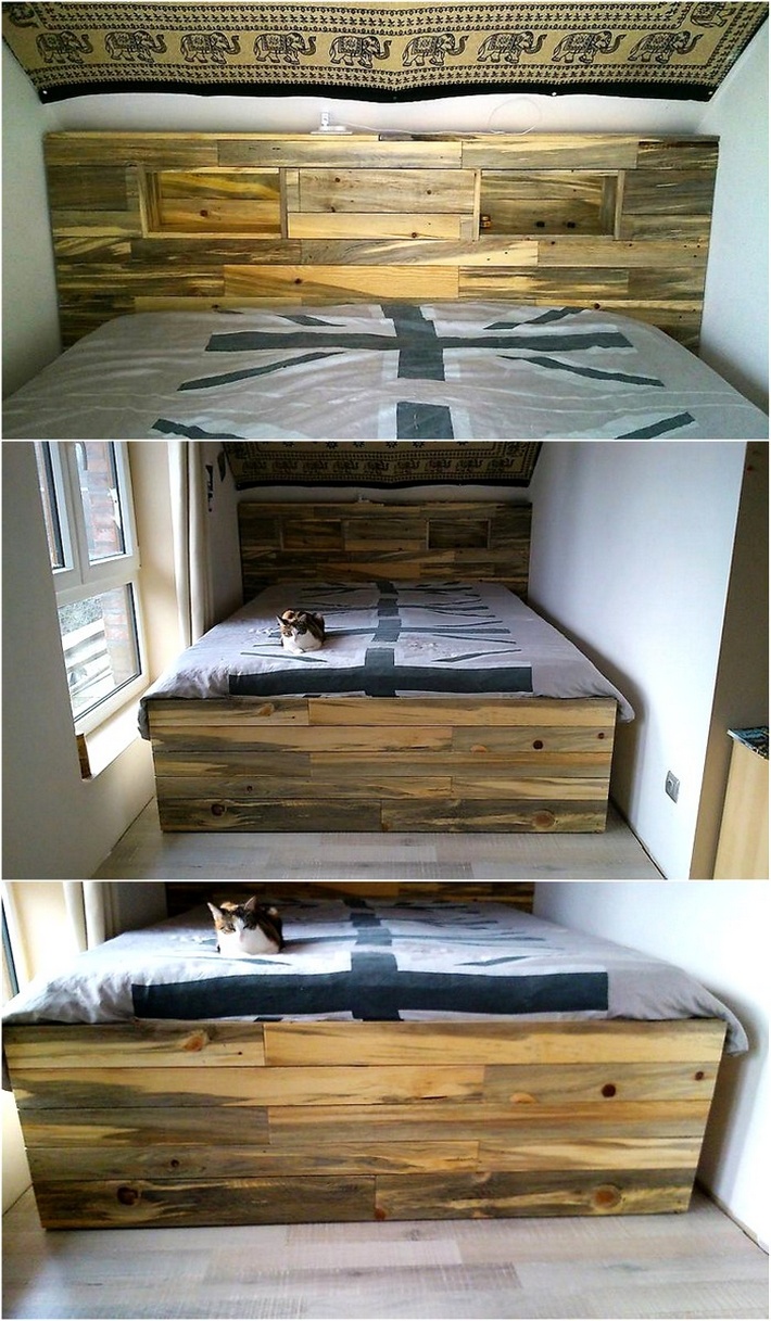 recycled-pallet-wood-bed