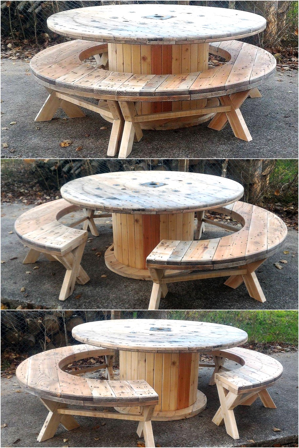 Recycled Pallet Cable Reel Patio Furniture Pallet Ideas