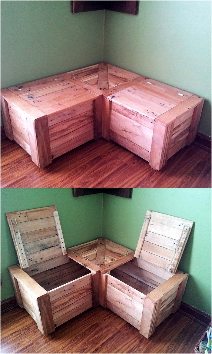 pallet corner seating with storage