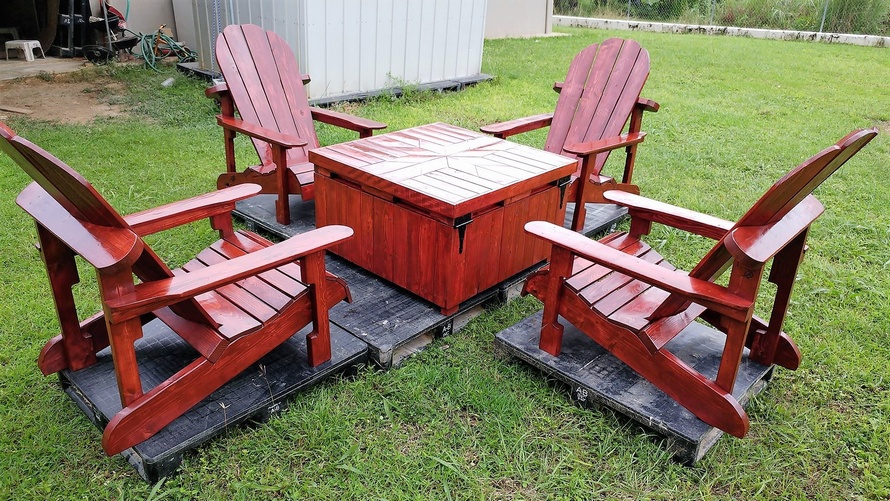 wooden recycled pallets adirondack patio set