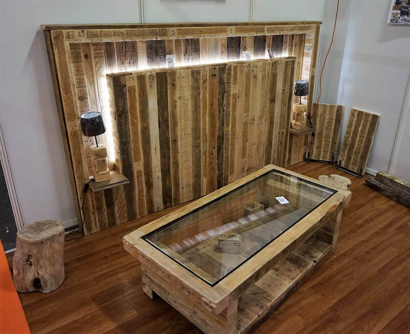 wooden pallet bed headboard plan