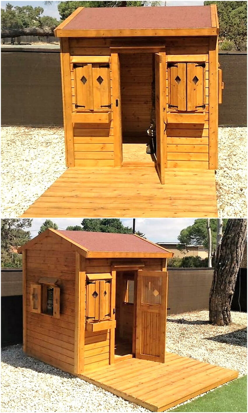 pallets play cabin for kids