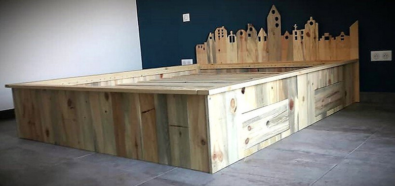 recycled pallet bed frame