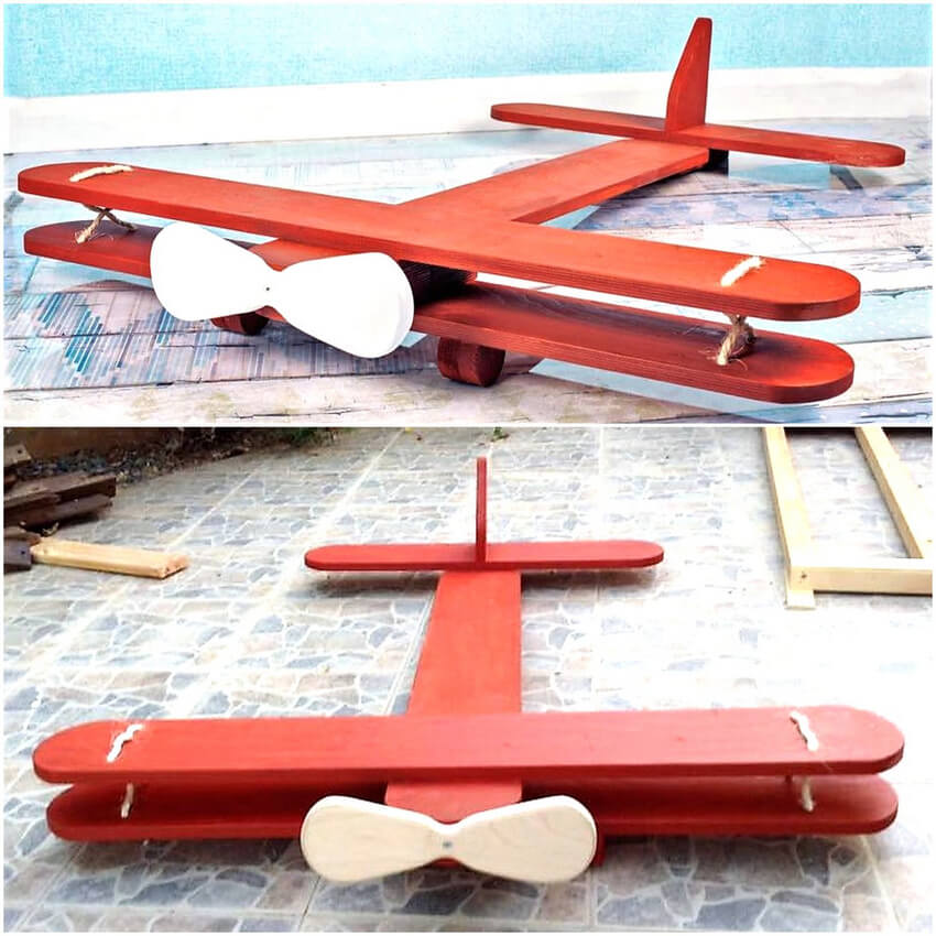 recycled pallet plane for kids
