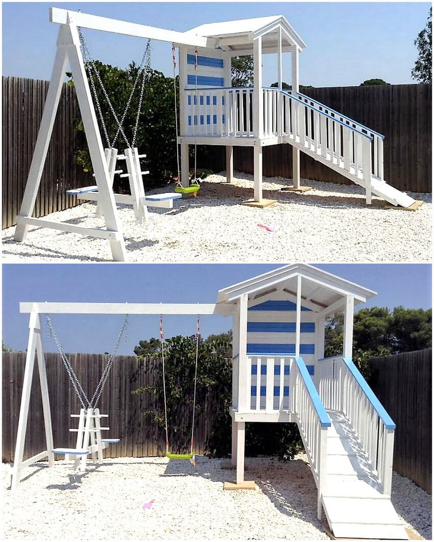 recycled pallets playhouse for kids