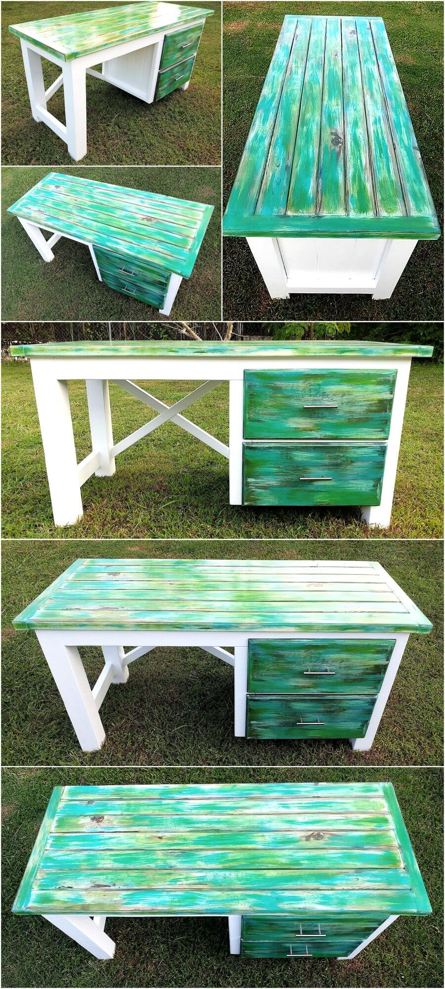 Pallets Made Aurora Borealis Themed Desk Pallet Ideas