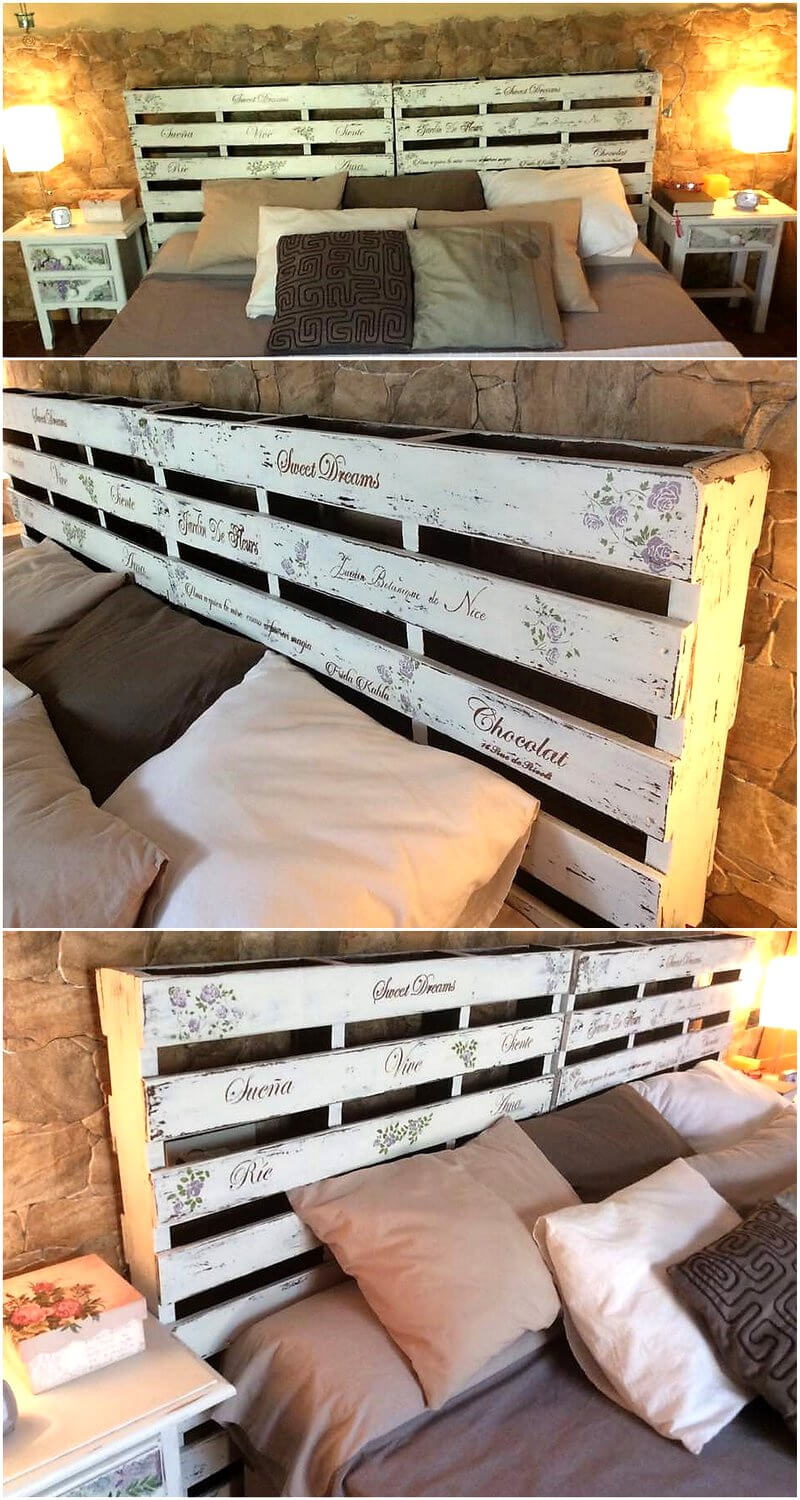 classic pallet bed headboard