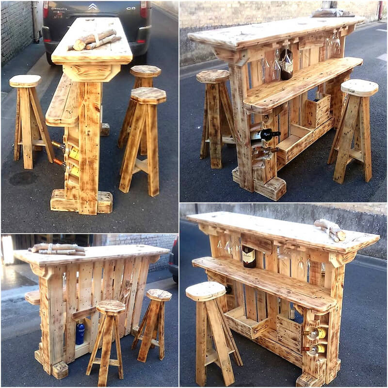 cute bar made with wooden pallets