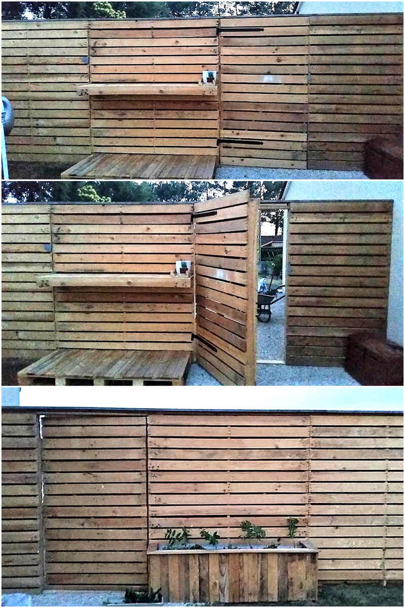 pallet patio garden fence wall idea