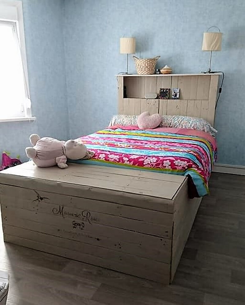 pallets wooden bed plan