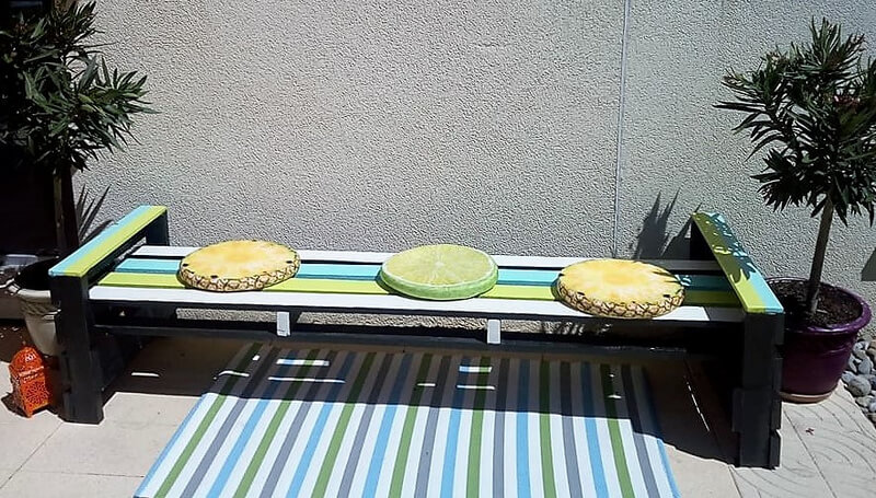 pallets wooden garden bench idea