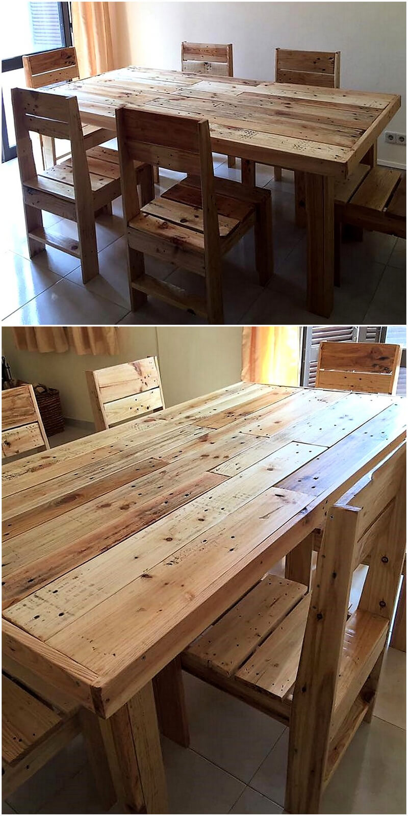 repurposed wooden pallets dining set