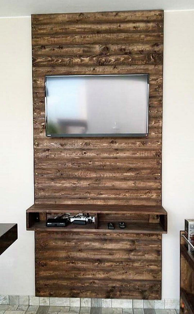 wood pallet wall art for lcd tv
