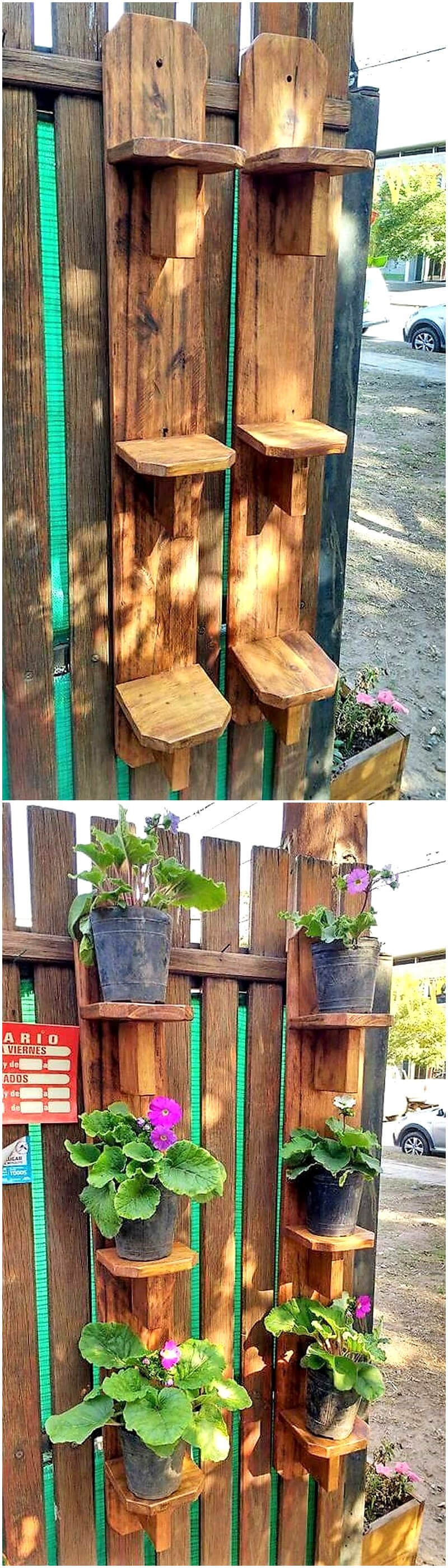 wooden pallet wall planter