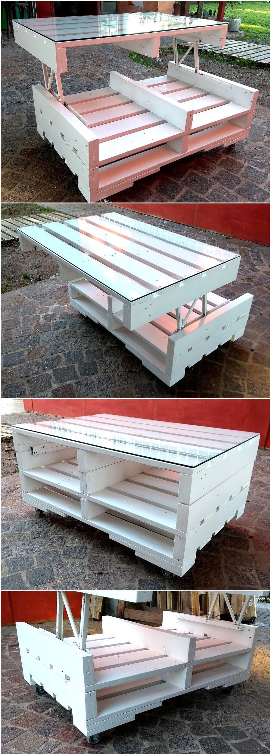 Cute Wood Pallet White Top Up Table