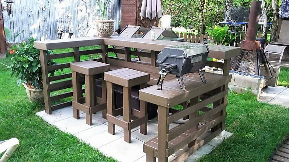 pallets patio bbq furniture set