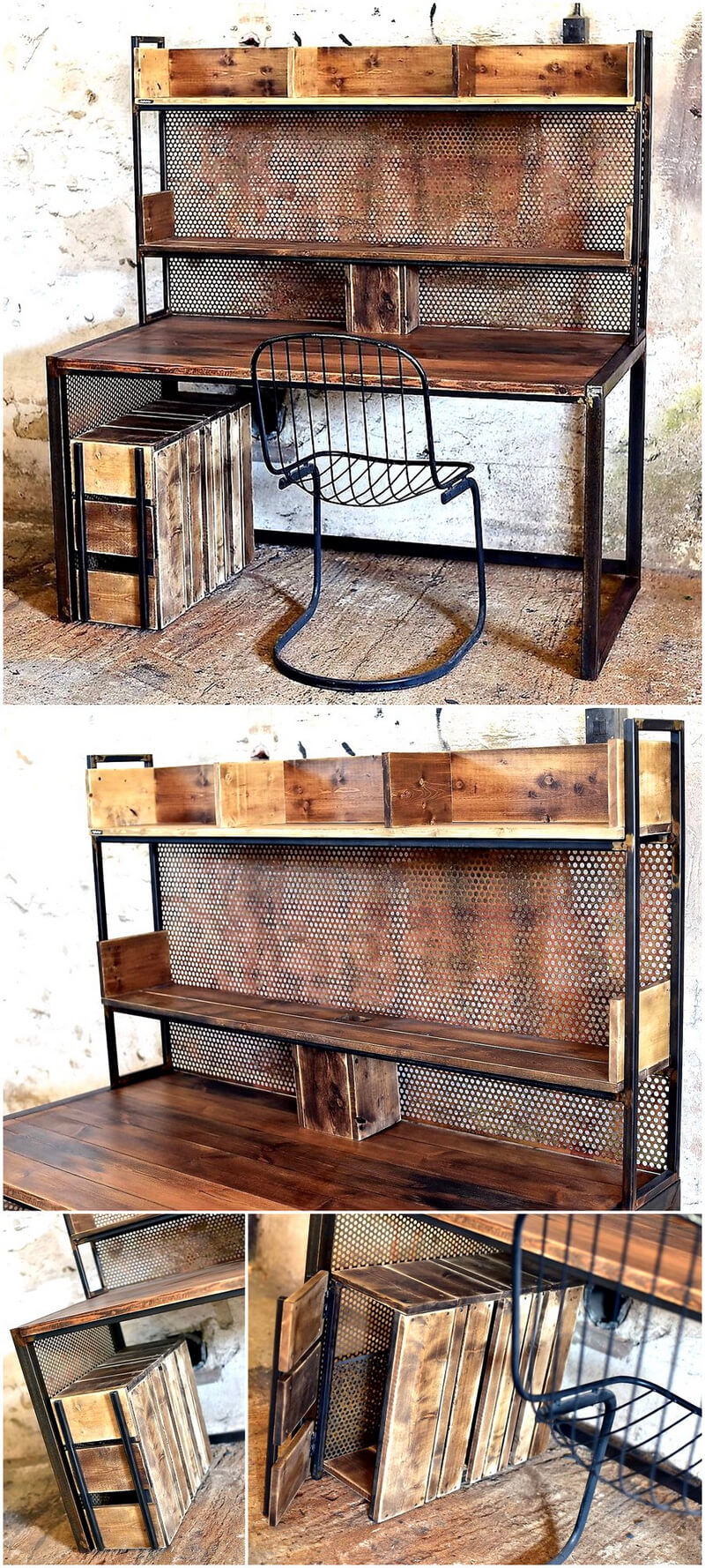 reclaimed pallets pc desk plan
