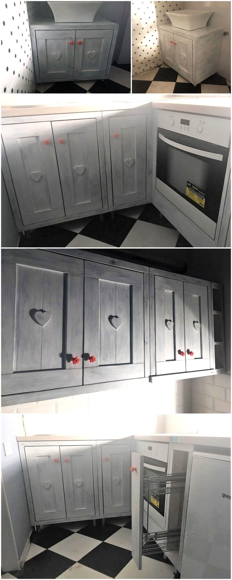 Wooden Pallets Kitchen Storage Cabinets Plan