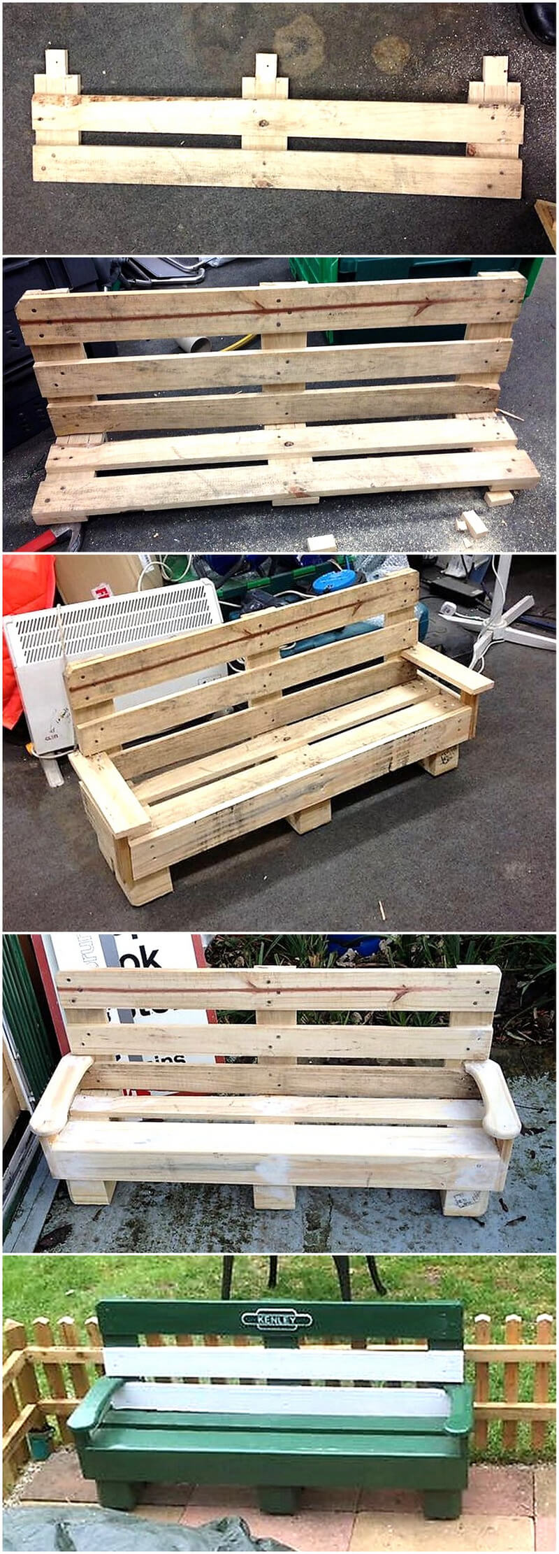 diy wood pallets garden bench plan