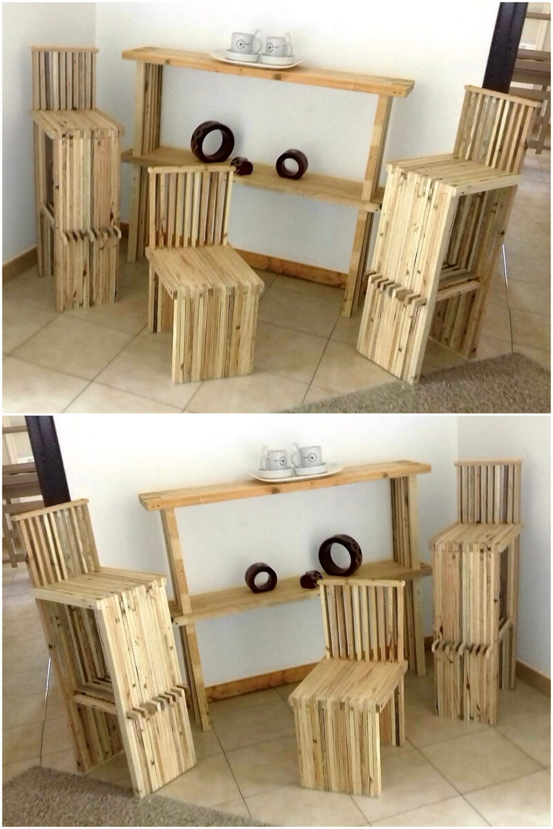 pallet corner furniture for coffee and tea serving