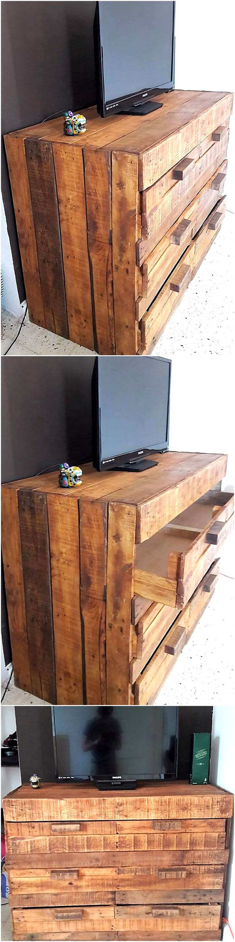 pallets rustic look tv stand