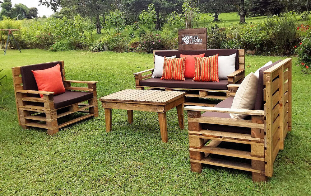 pallets wooden garden furniture