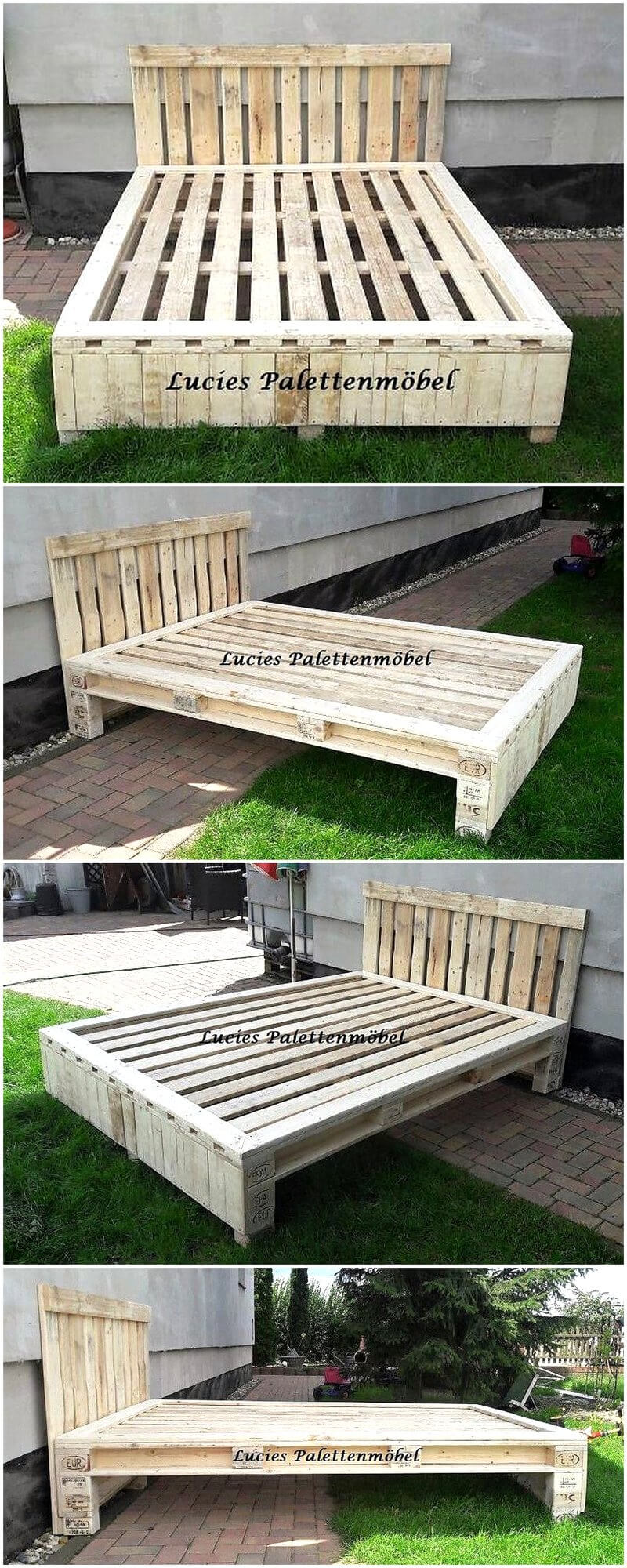 repurposed wood pallets bed plan
