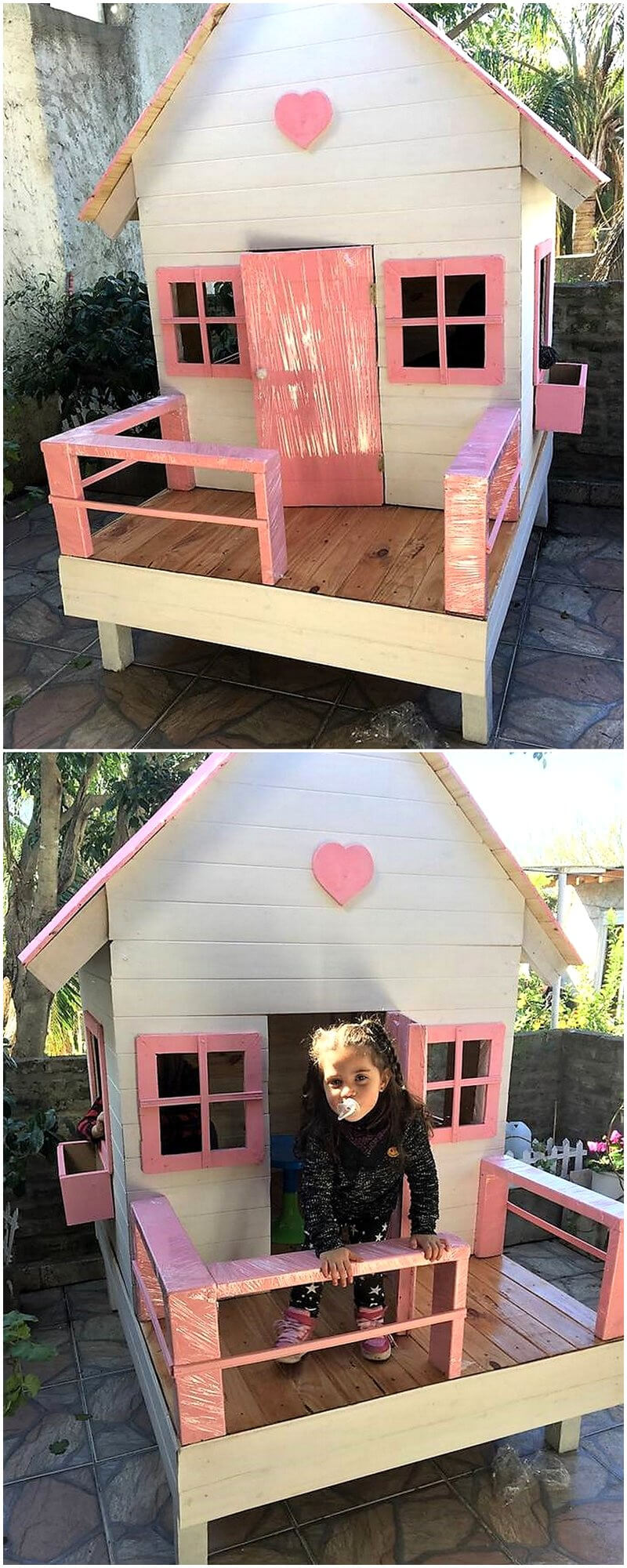 reused pallets kids playhouse