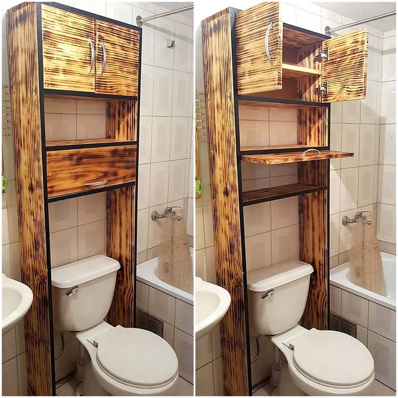 wood pallets bathroom storage cabinet