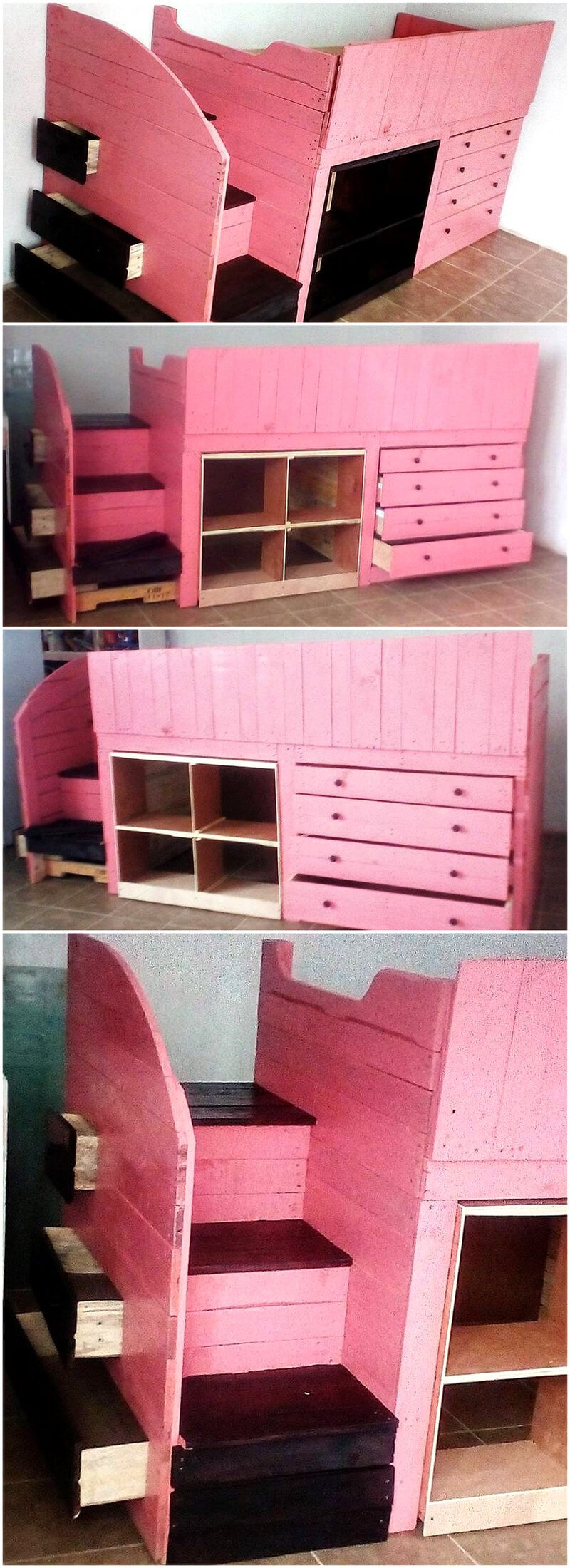 wooden pallet bunk bed idea