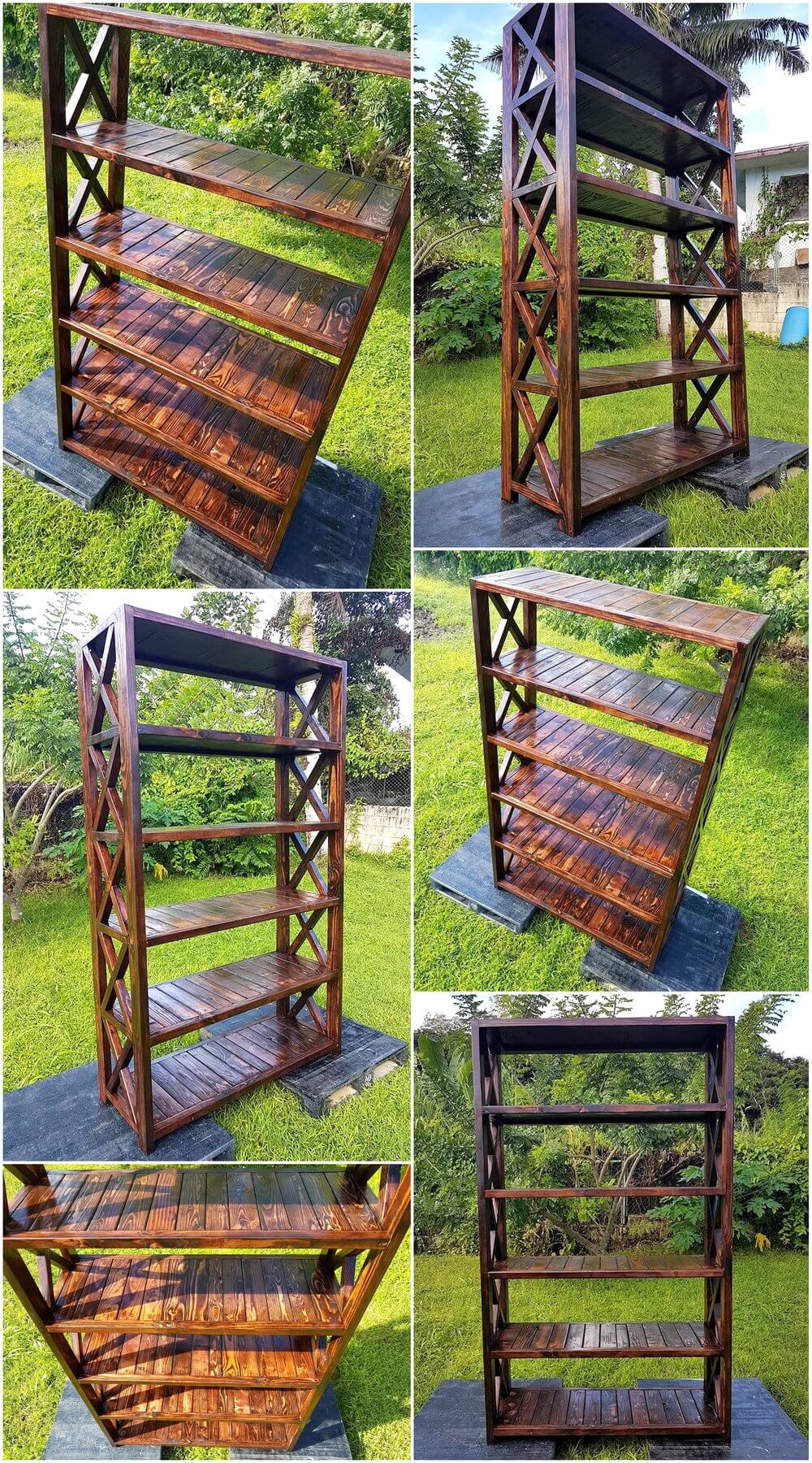 Wooden Pallets Heavy Duty Bookshelf Pallet Ideas