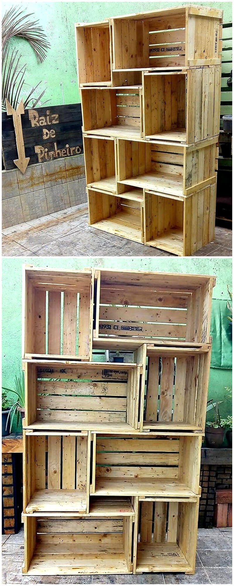 pallets fruit crates shelving cabinet