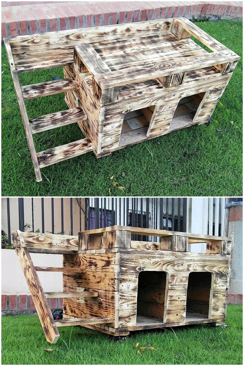 pallets made dog house cum bed