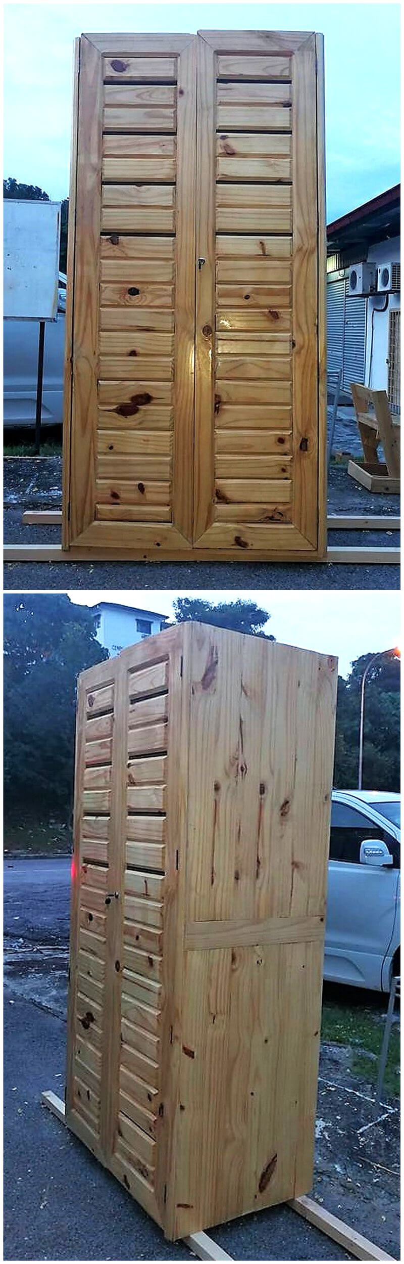 reclaimed pallets wardrobe idea