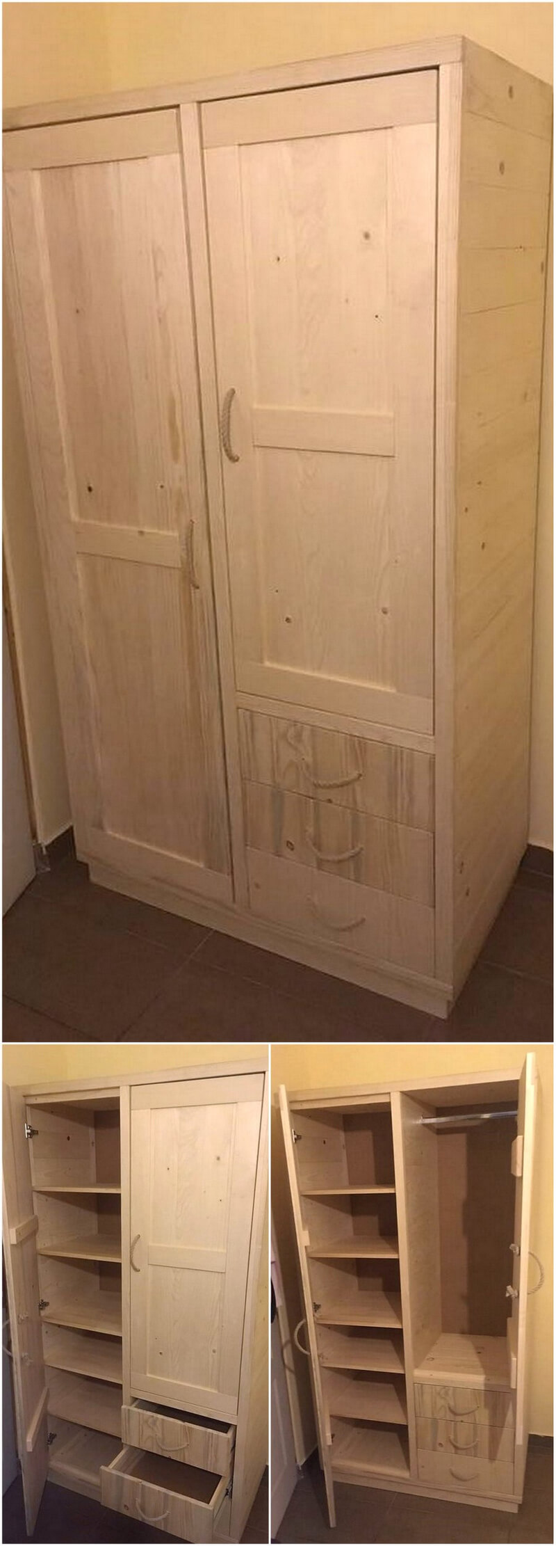 repurposed pallets closet plan