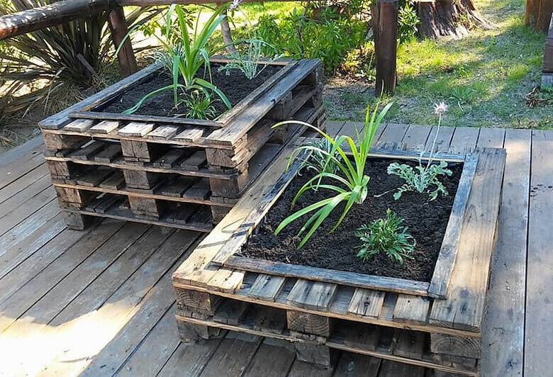 reused pallet planters diy