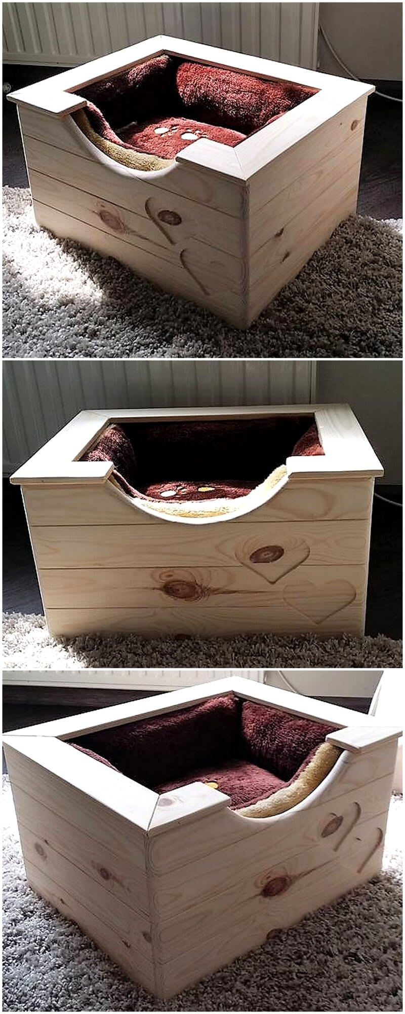 reused pallets dog bed