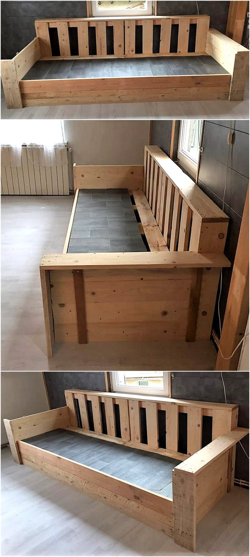 reused wooden pallets sofa