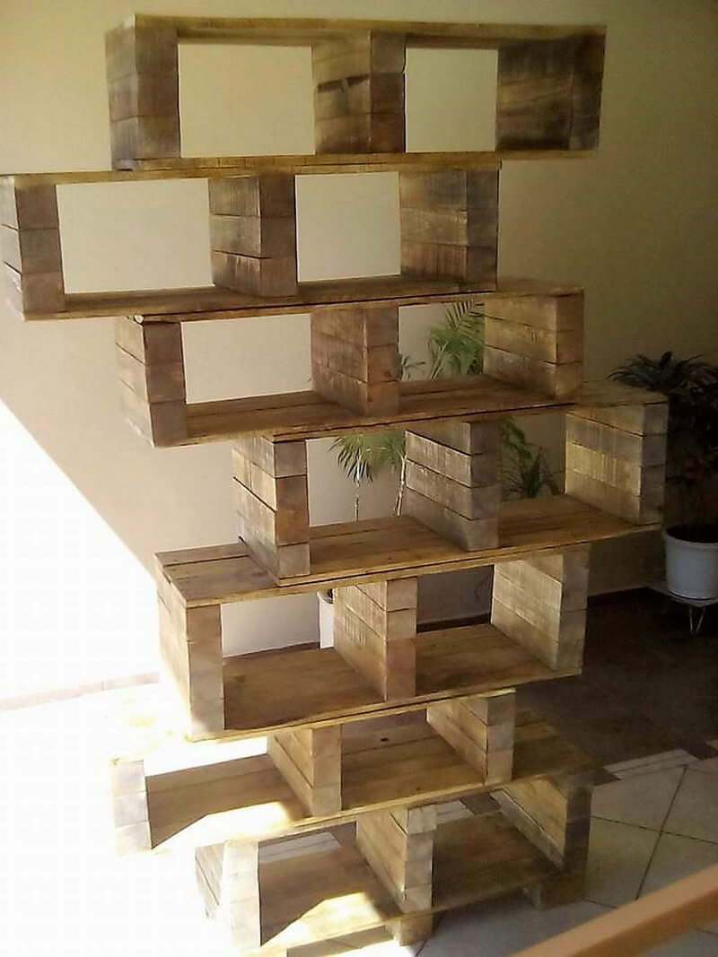 wood pallet shelving art