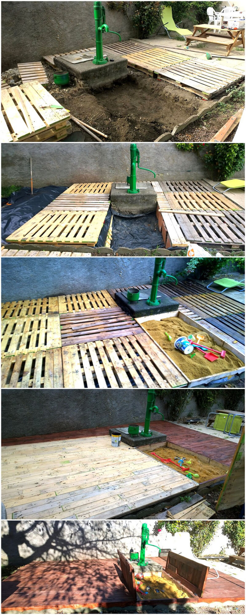 diy pallets patio terrace plan