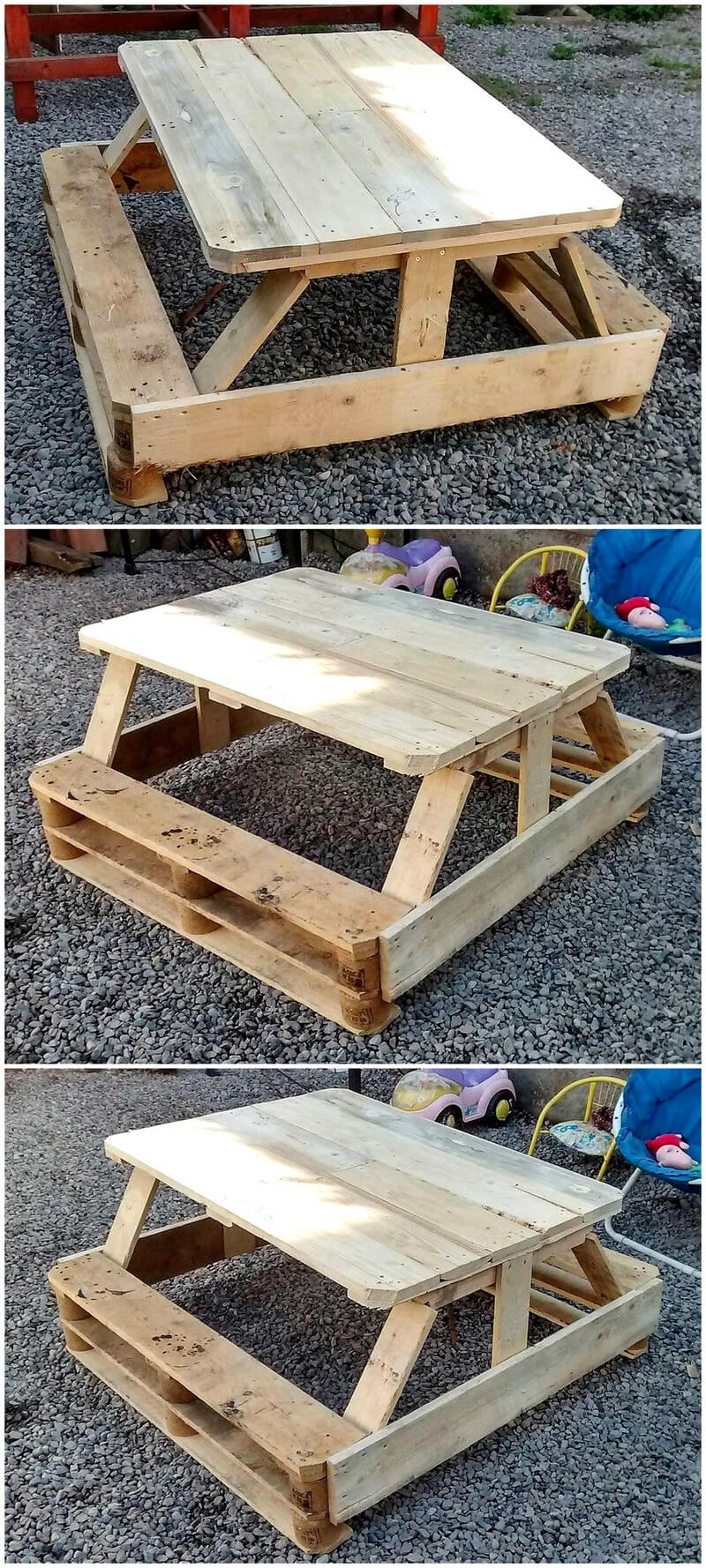 kids play table made with pallets